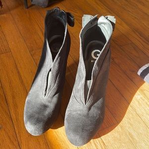 Black Suede Guess Booties Bow Details Size 10